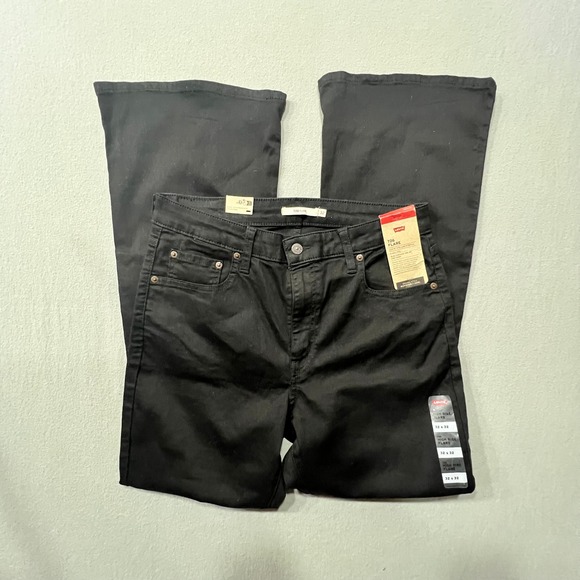 NWT Levi's 726 Flare Denim‎ Black Jeans Retro 70's Boho Hippie Women Size 32x32 - Picture 2 of 12